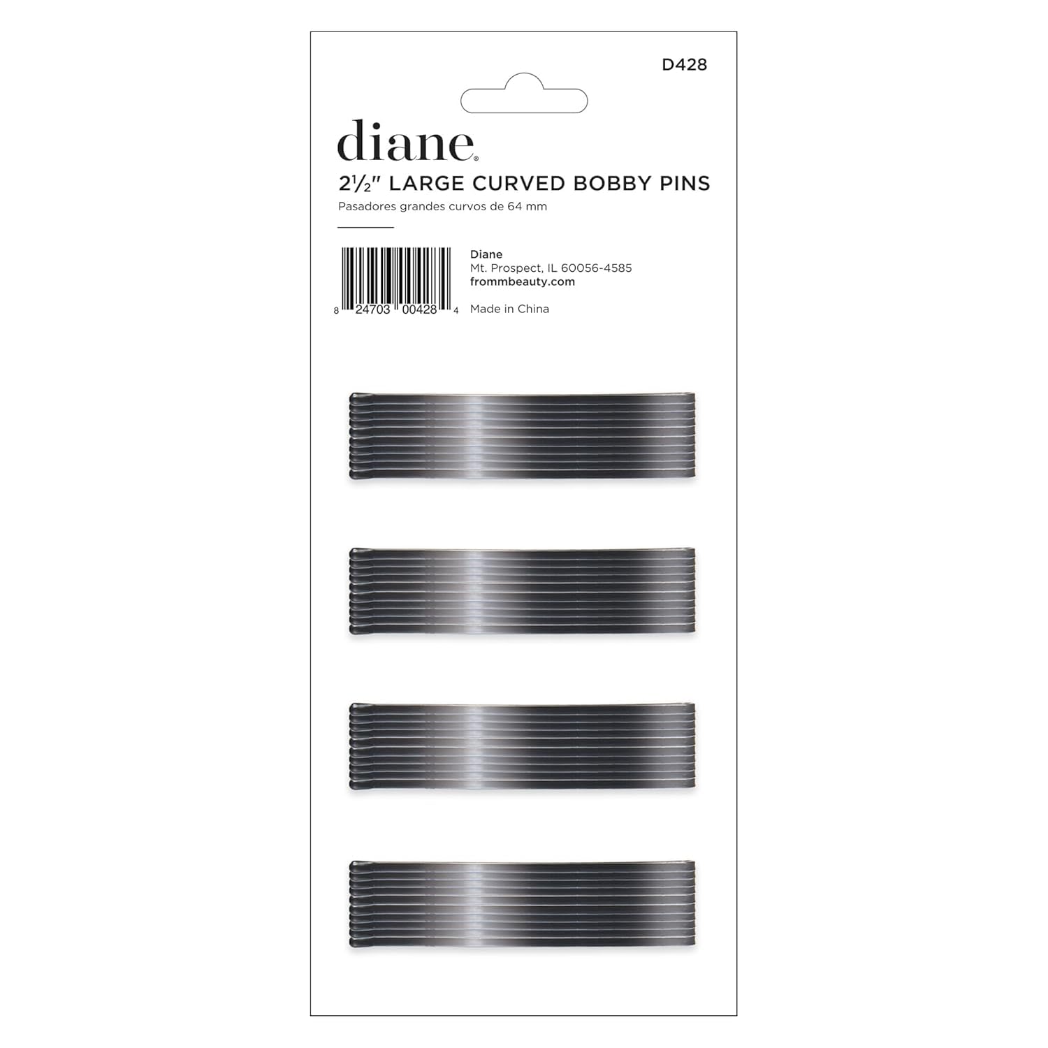 Horquillas Diane de negro 2,5 pulgadas para uso diario.