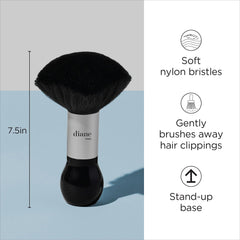 Diane neck duster brush with soft nylon bristles gentle on skin during grooming