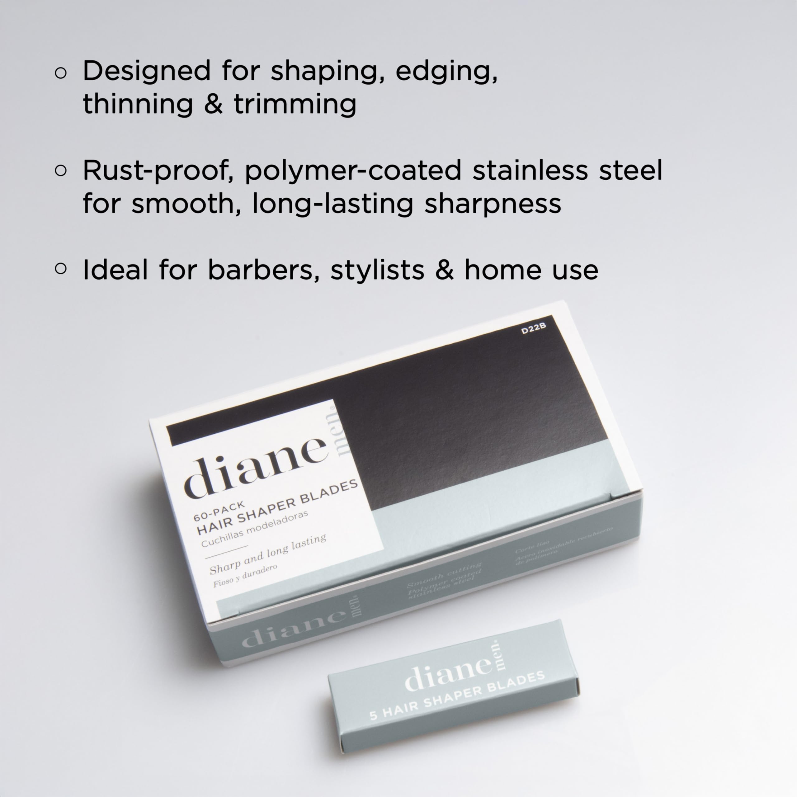 Close-up of polymer-coated Diane blade for smooth cutting performance.