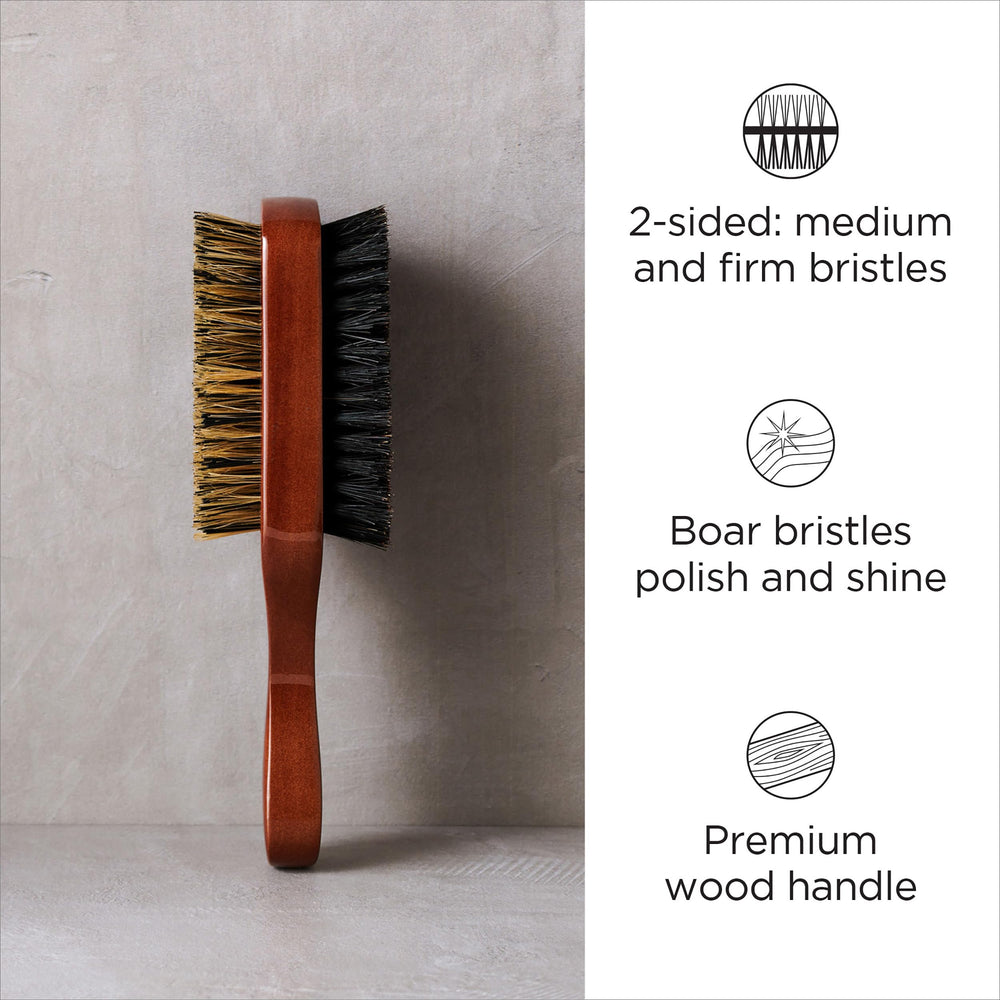 Diane Premium boar 2-sided club brush with firm side shapes waves for a defined look.