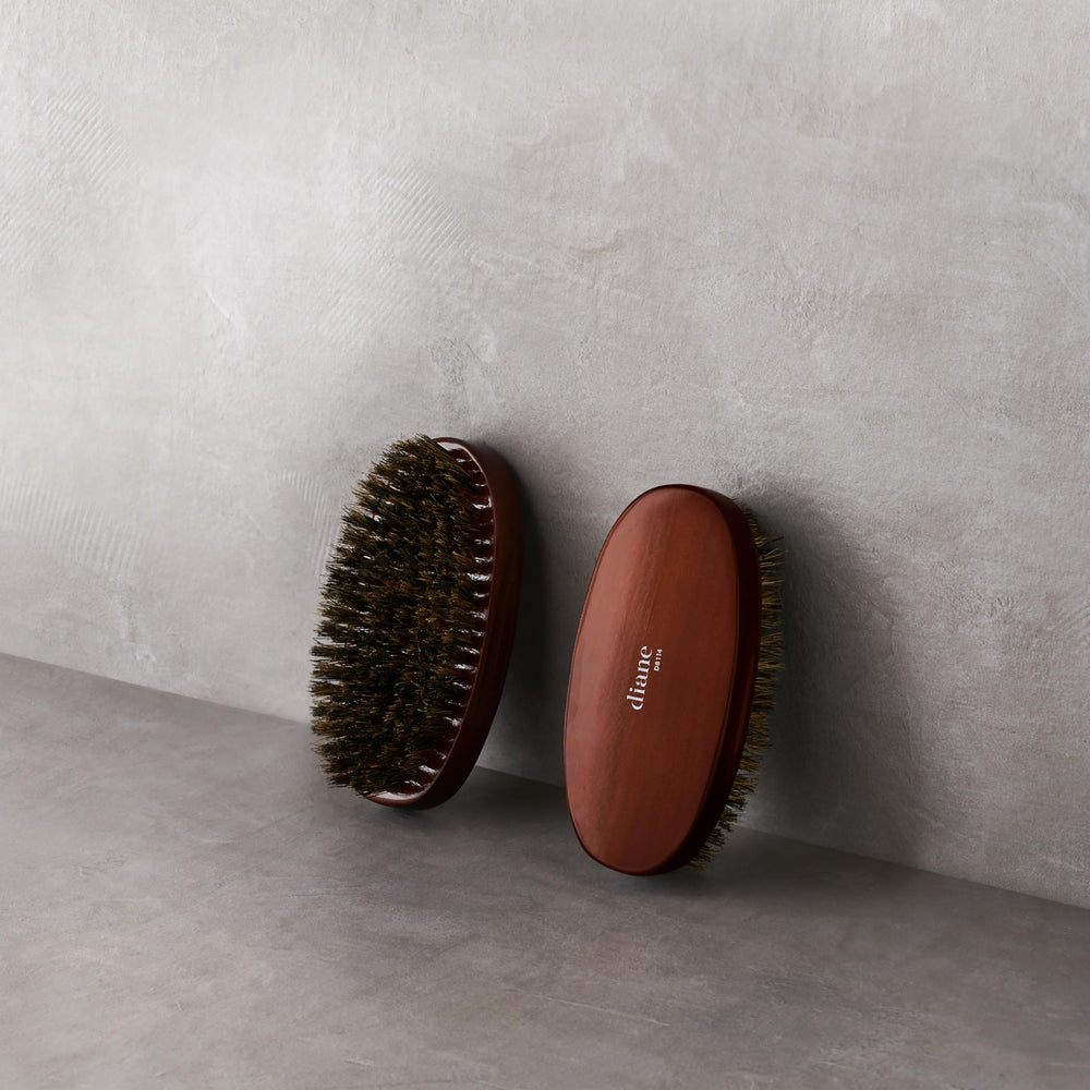 Diane Premium Boar Military Wave Brush distributes oils for shine.
