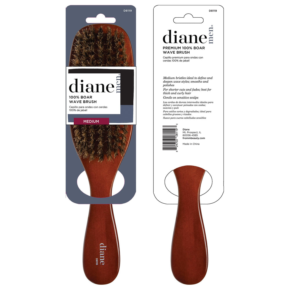 Diane Premium Boar Wave Brush for beard shaping and mustache finishing