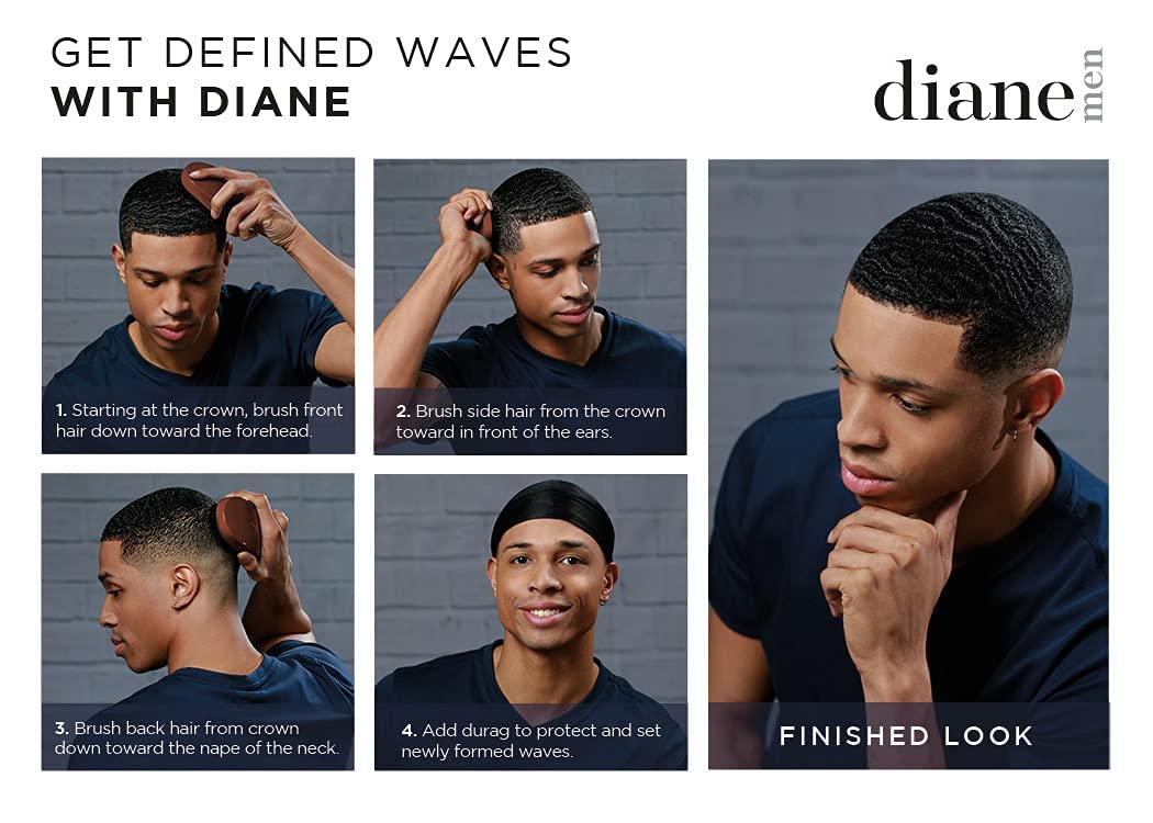 Diane Premium Boar Wave Brush with UV-coated wood base for long-lasting use