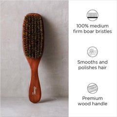 Diane Premium Boar Wave Brush with wood handle for durable, everyday grooming