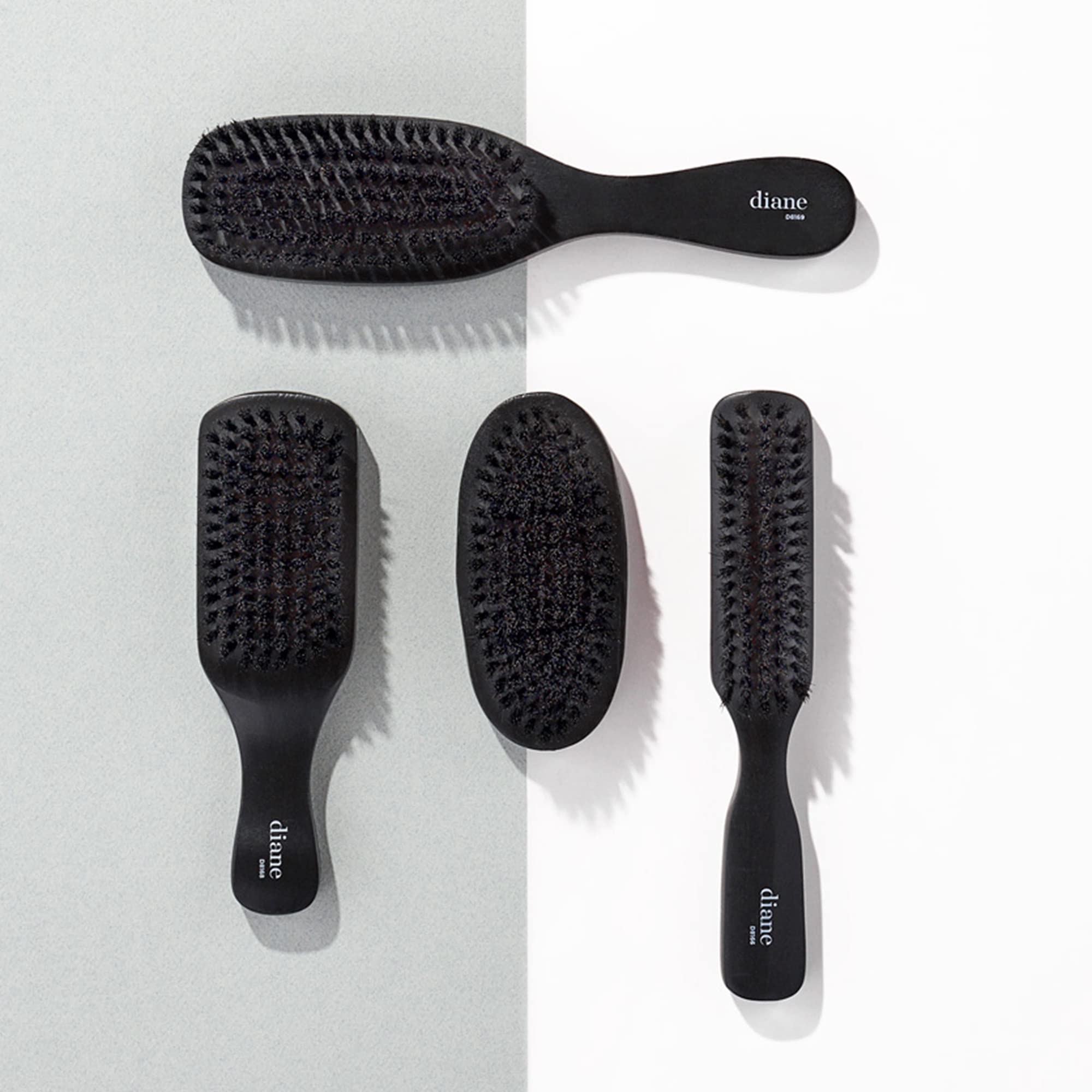 Diane boar bristle brush for beard and mustache grooming with natural shine.