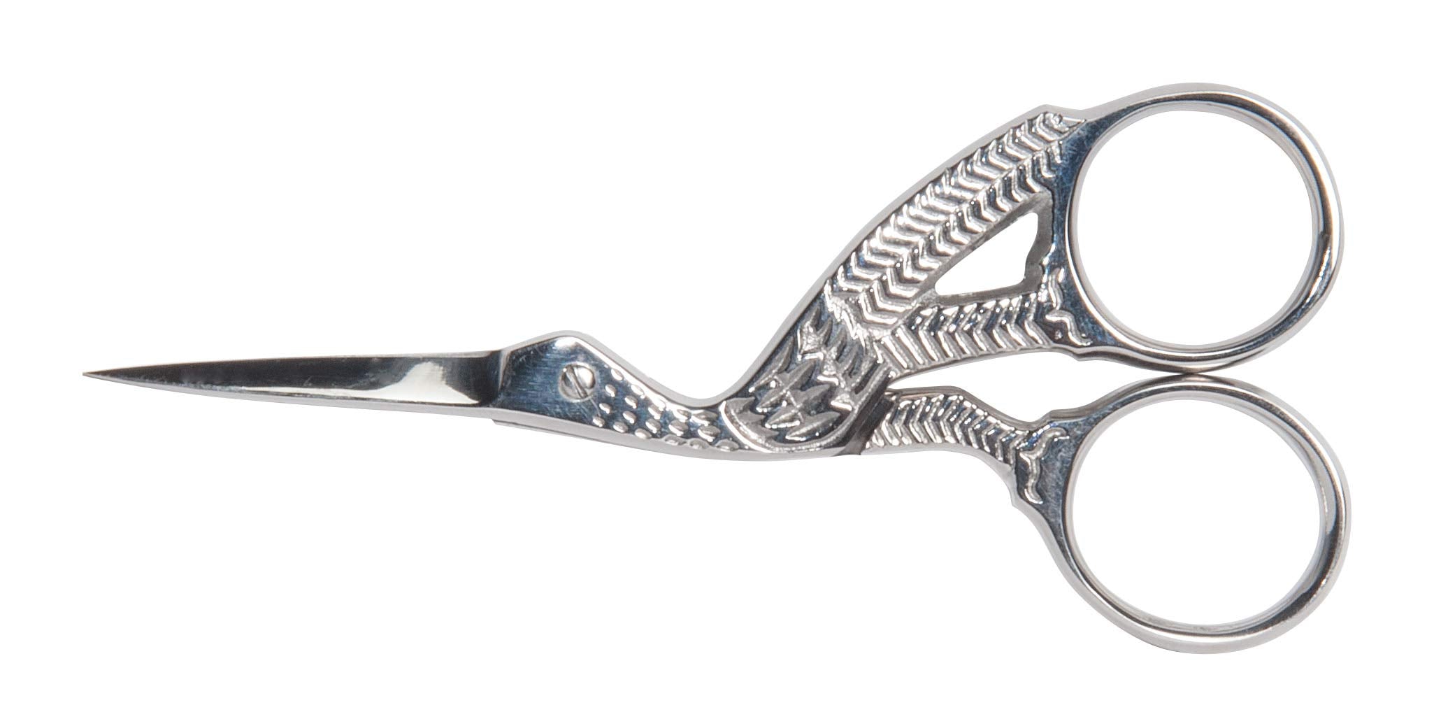 Diane Stork Scissors eyebrow shaping tool in silver enables controlled grooming.