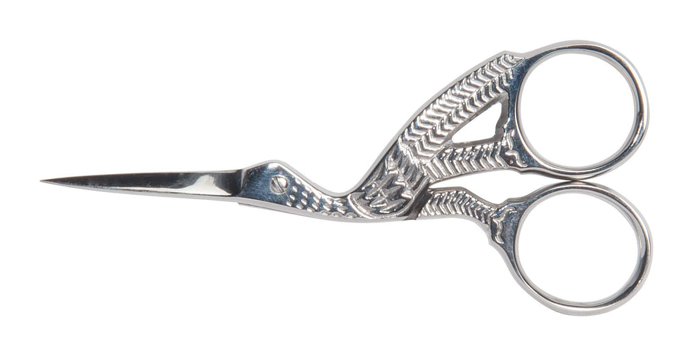 Diane Stork Scissors eyebrow shaping tool in silver enables controlled grooming.