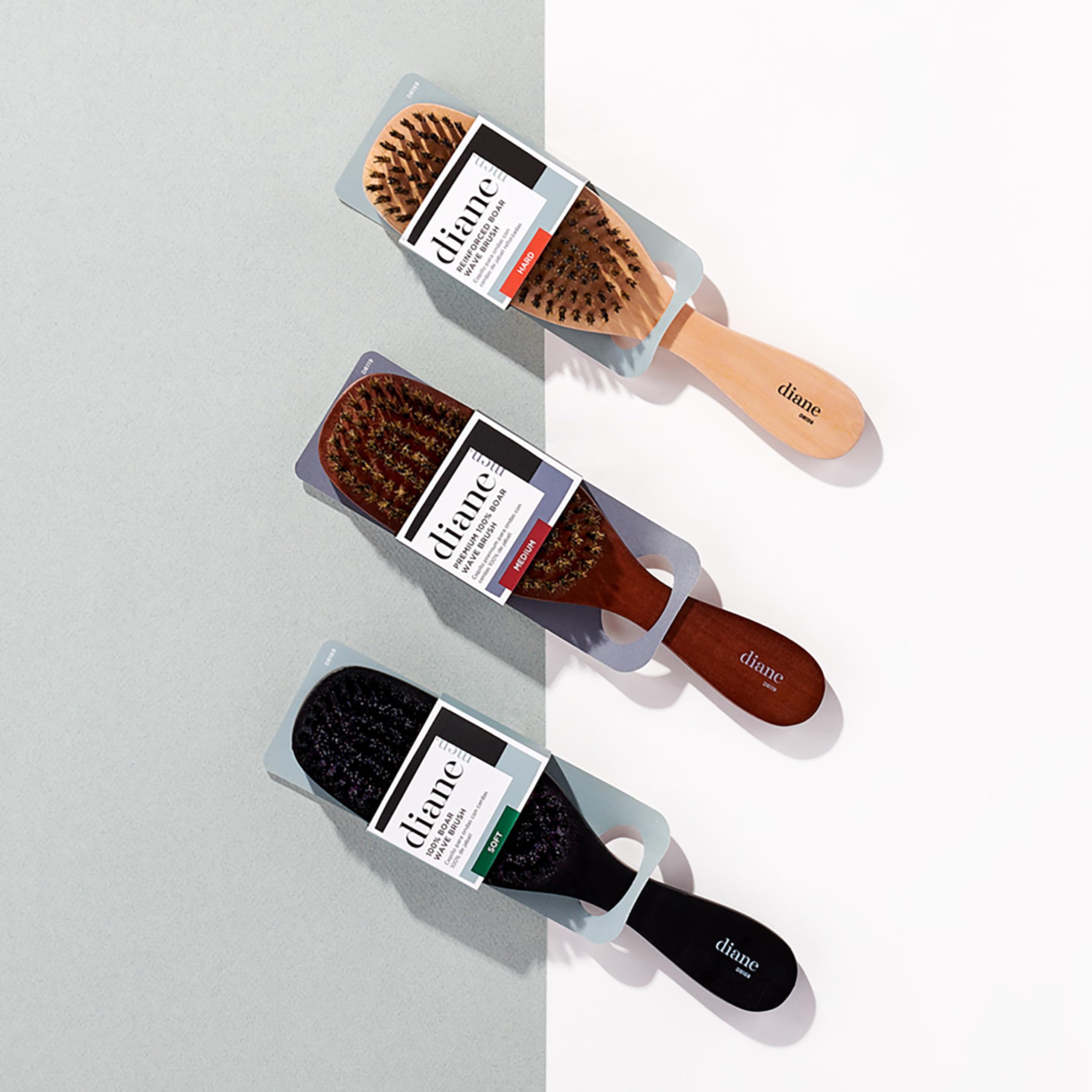 Diane premium wave brush with durable UV-coated wood resists moisture and wear.