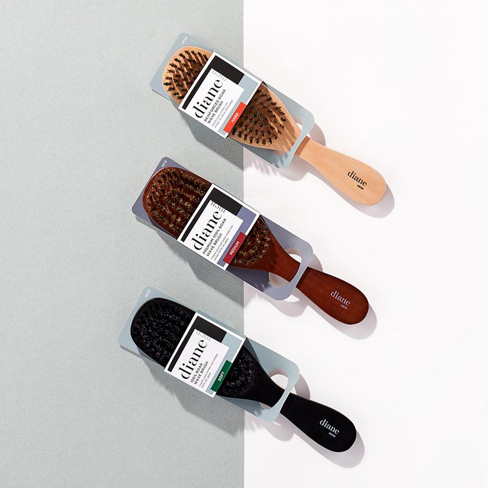 Diane premium wave brush with durable UV-coated wood resists moisture and wear.
