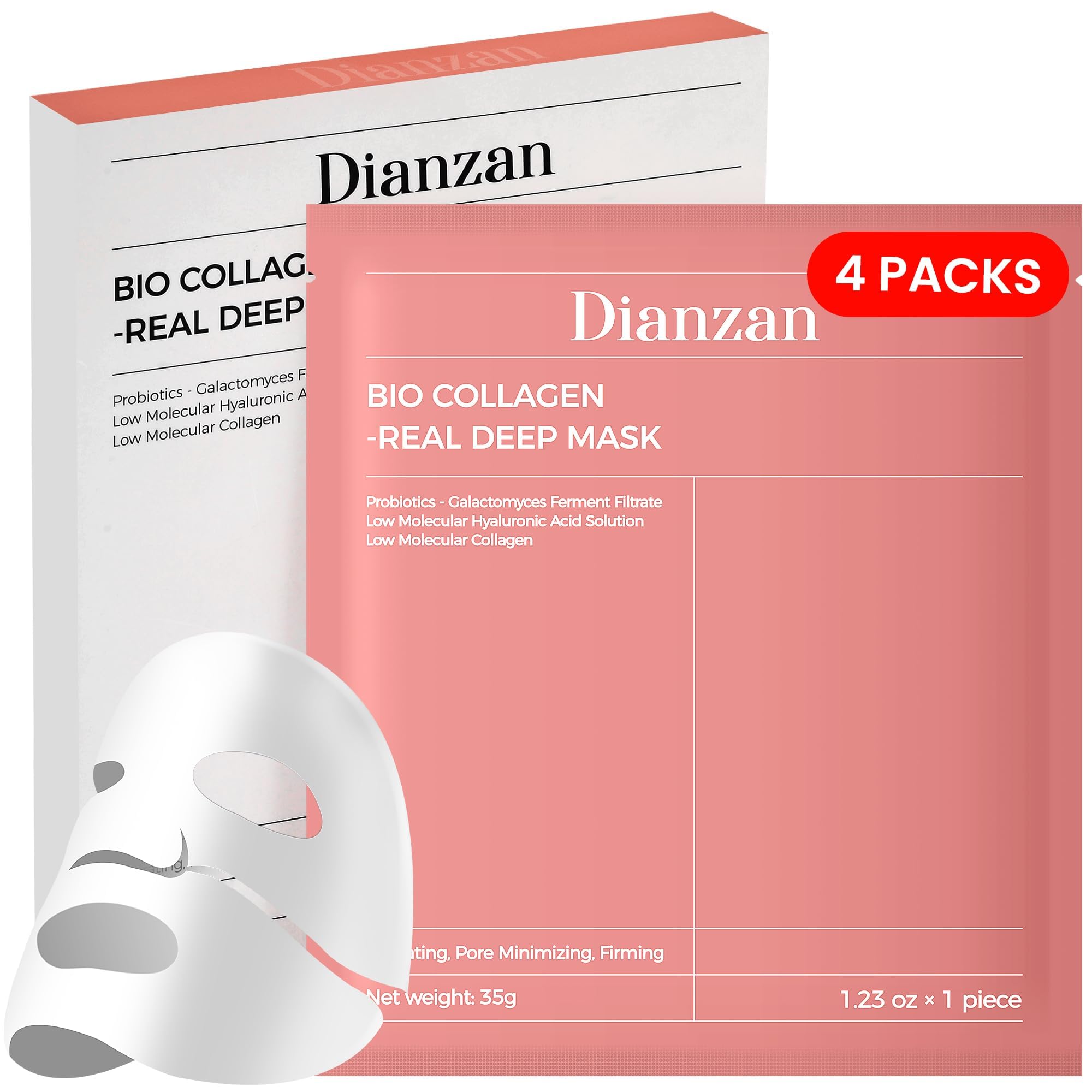 Dianzan Mascarilla Coreana Bio-Collagen, empaque visible para cuidado nocturno.