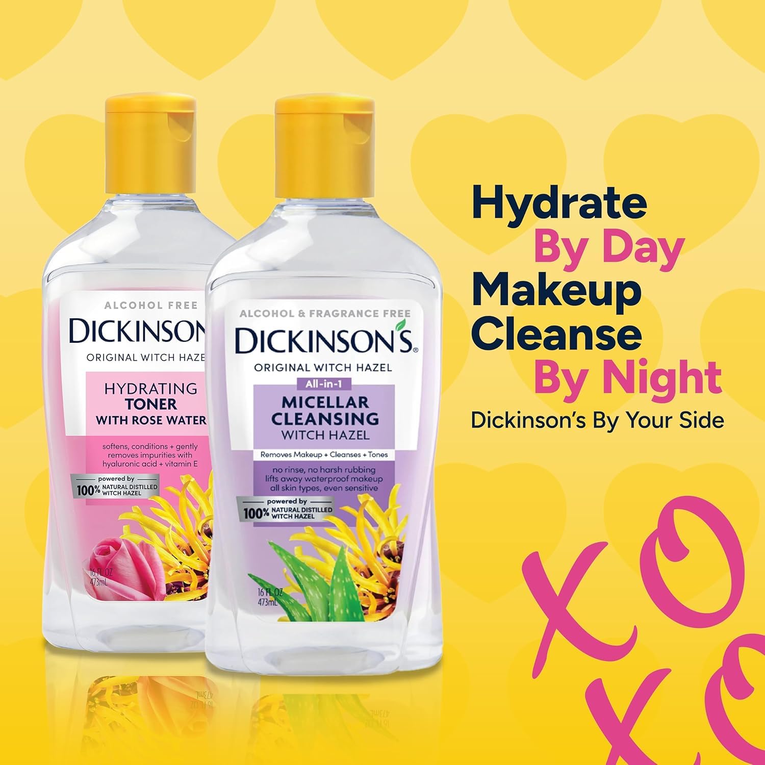 Dickinson's Micellar Witch Hazel packaging highlights dermatologist-tested for sensitive skin.