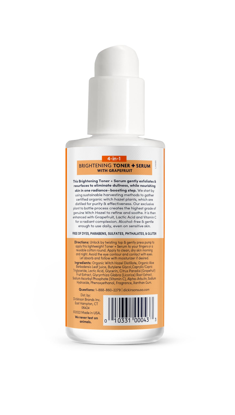 Dickinson's Pure Distilled Witch Hazel plant-to-bottle purity image.