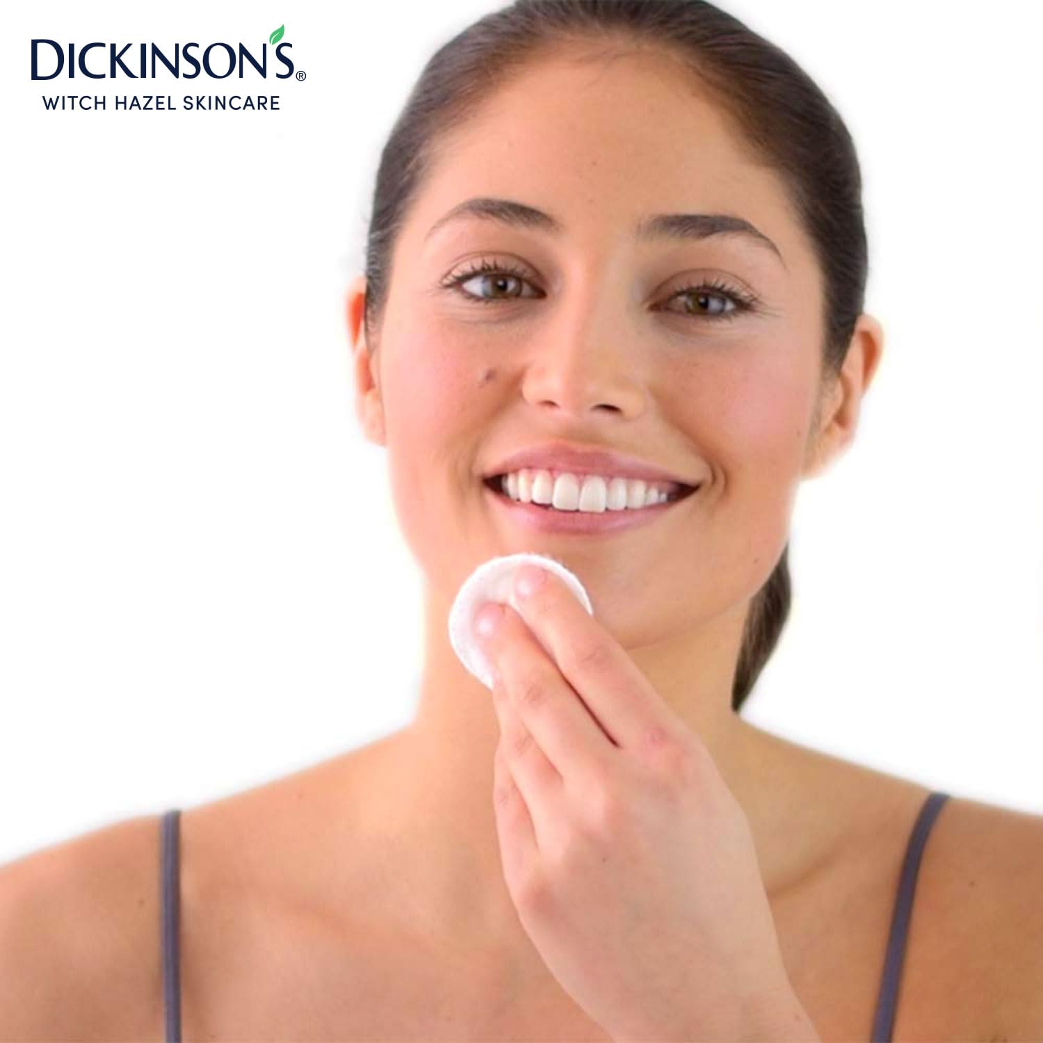 Dickinson's hamamelis natural en tonico, ingrediente suave para piel equilibrada.