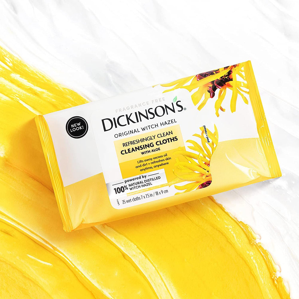 Dickinson's cloths are dye-free, vegan, and cruelty-free for responsible skincare.