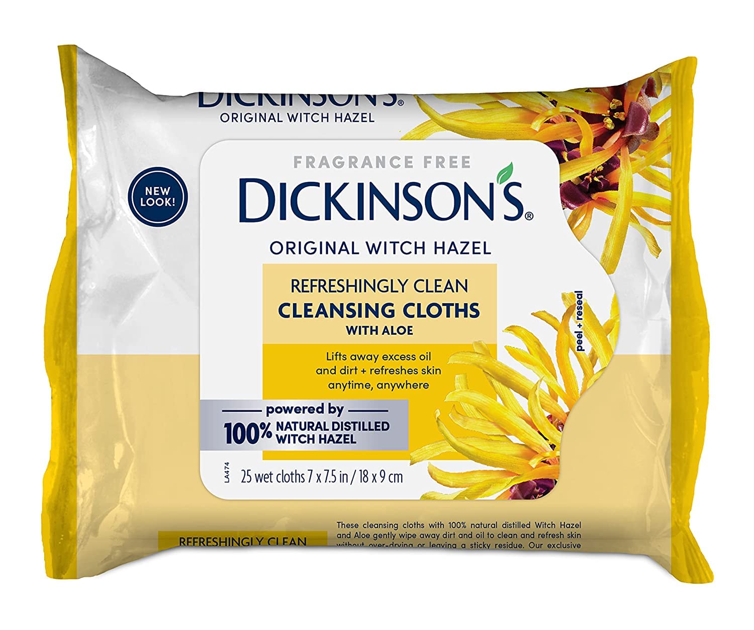 Dickinson's 4-pack cleansing cloths provide convenient freshness anywhere.