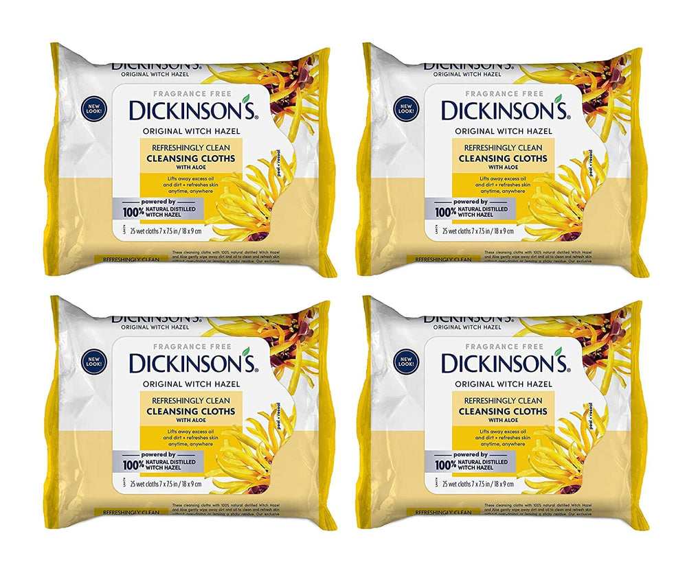 Dickinson's Witch Hazel cloths on the go offer quick cleansing for busy days.