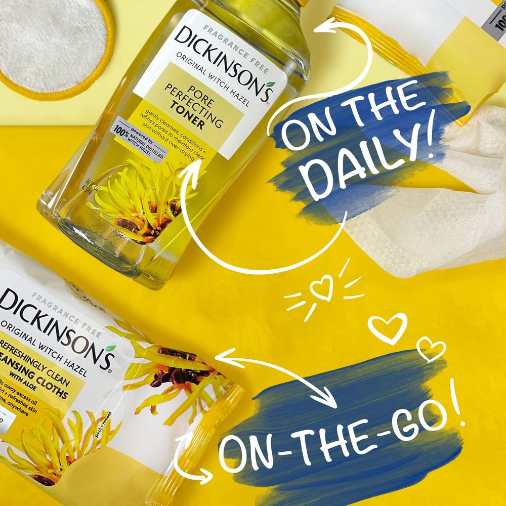 Dickinson's cleansing cloths offer a fragrance-light witch hazel aroma.