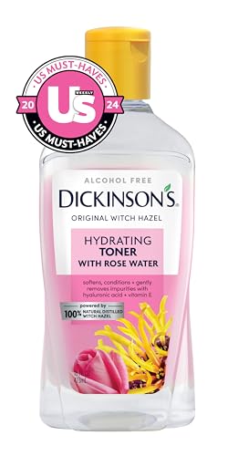 Dickinson's toner label close-up highlighting 98% natural formula