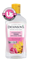 Dickinson's toner label close-up highlighting 98% natural formula