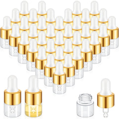 Didaey 1ml glass dropper bottle with gold cap close-up for travel liquids