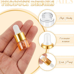 Didaey sealed-cap 1ml glass dropper for secure liquid storage