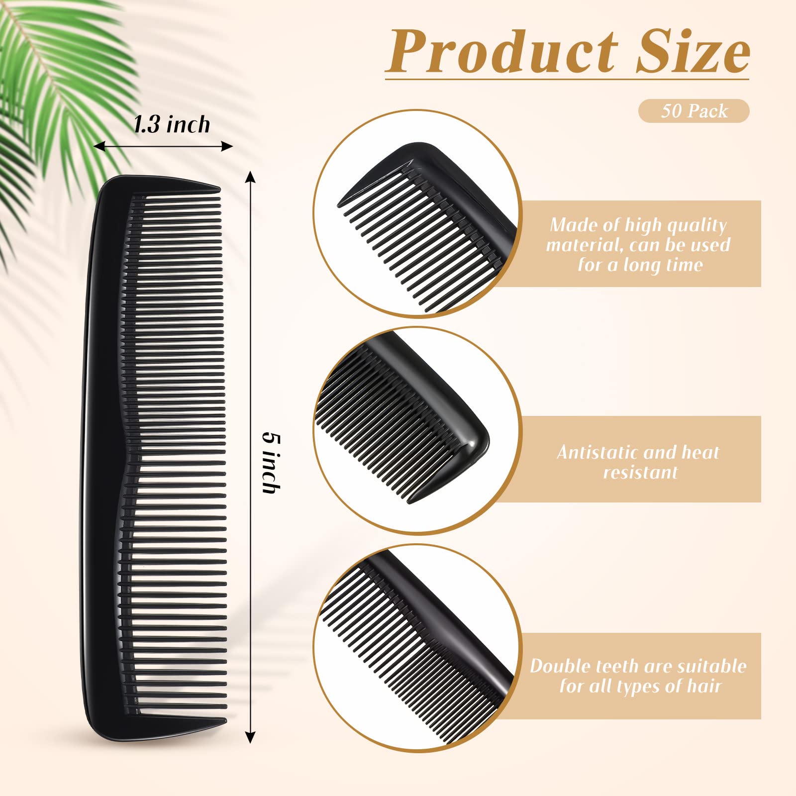 Didaey wide-and-fine tooth comb for versatile styling and detangling.