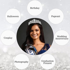 Didder tiara novia cristal, enfoque boda, toque de lujo para peinados.