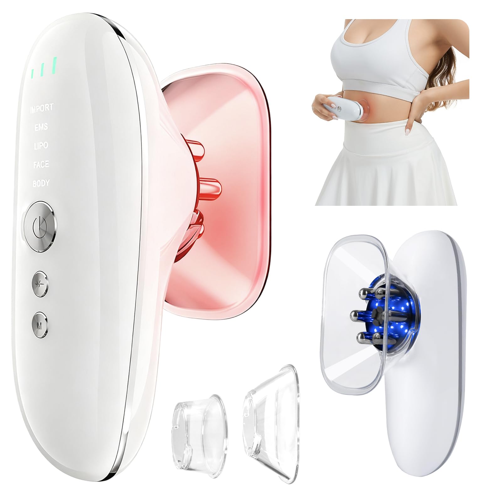 DiDEER 5-in-1 front view with dual suction cups for targeted contouring.