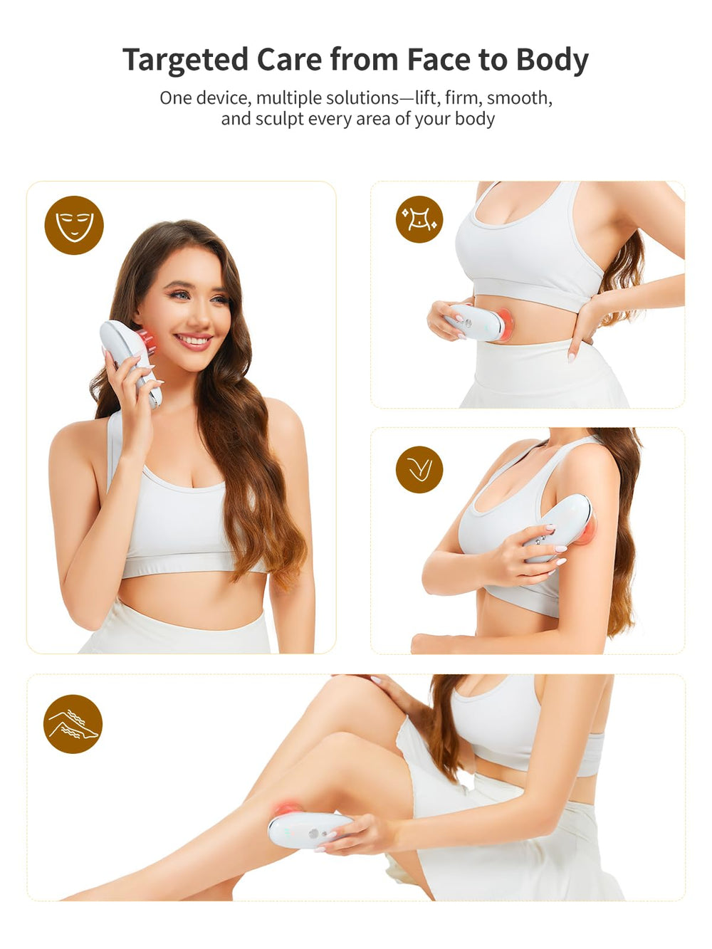 DiDEER body mode uses suction, microcurrent, and light for smoother texture.