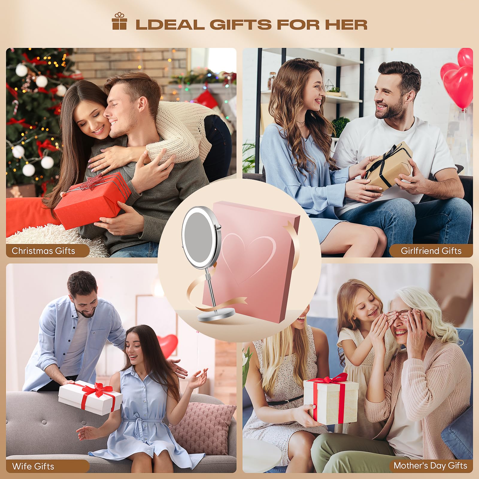 Dienmern gift-ready makeup mirror ideal for women