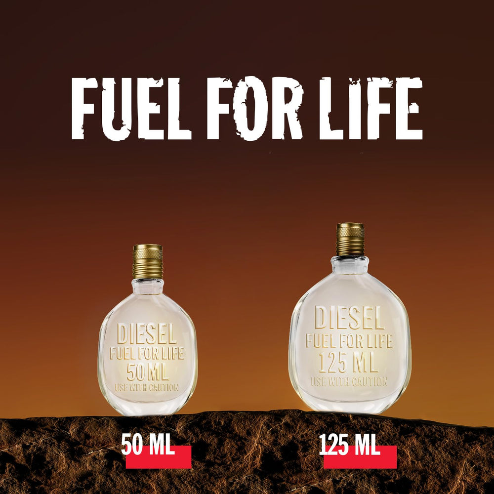 Diesel Fuel For Life woody bottle design conveys rugged masculinity.