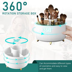Diesisa five-slot makeup organizer keeps brushes, nails, and cosmetics organized.