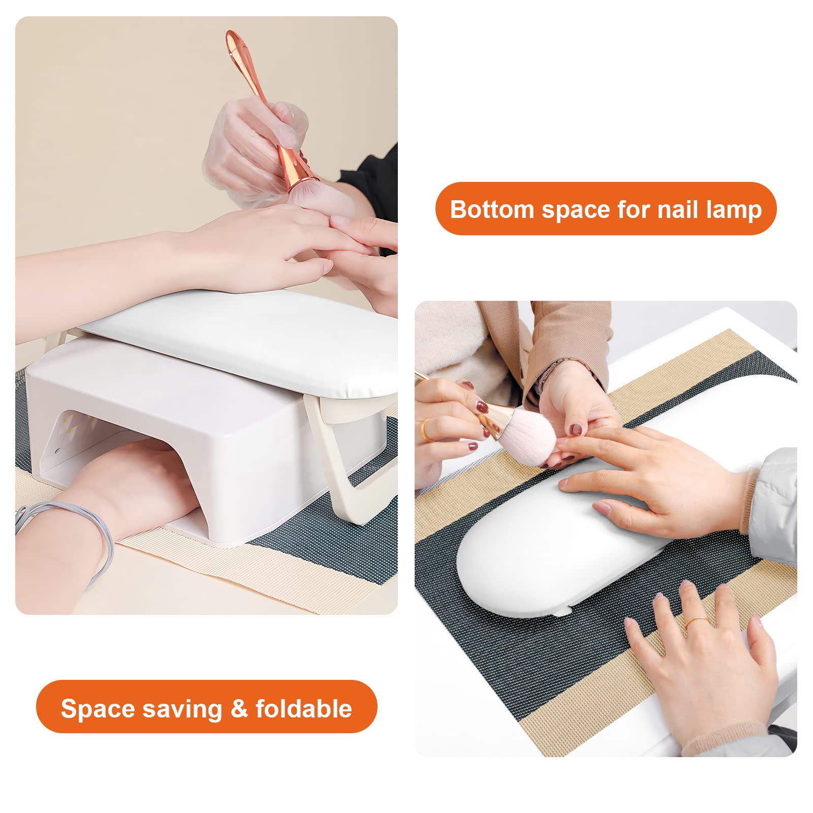 Diesisa nail arm rest anti-slip pads keep the setup stable during manicures.