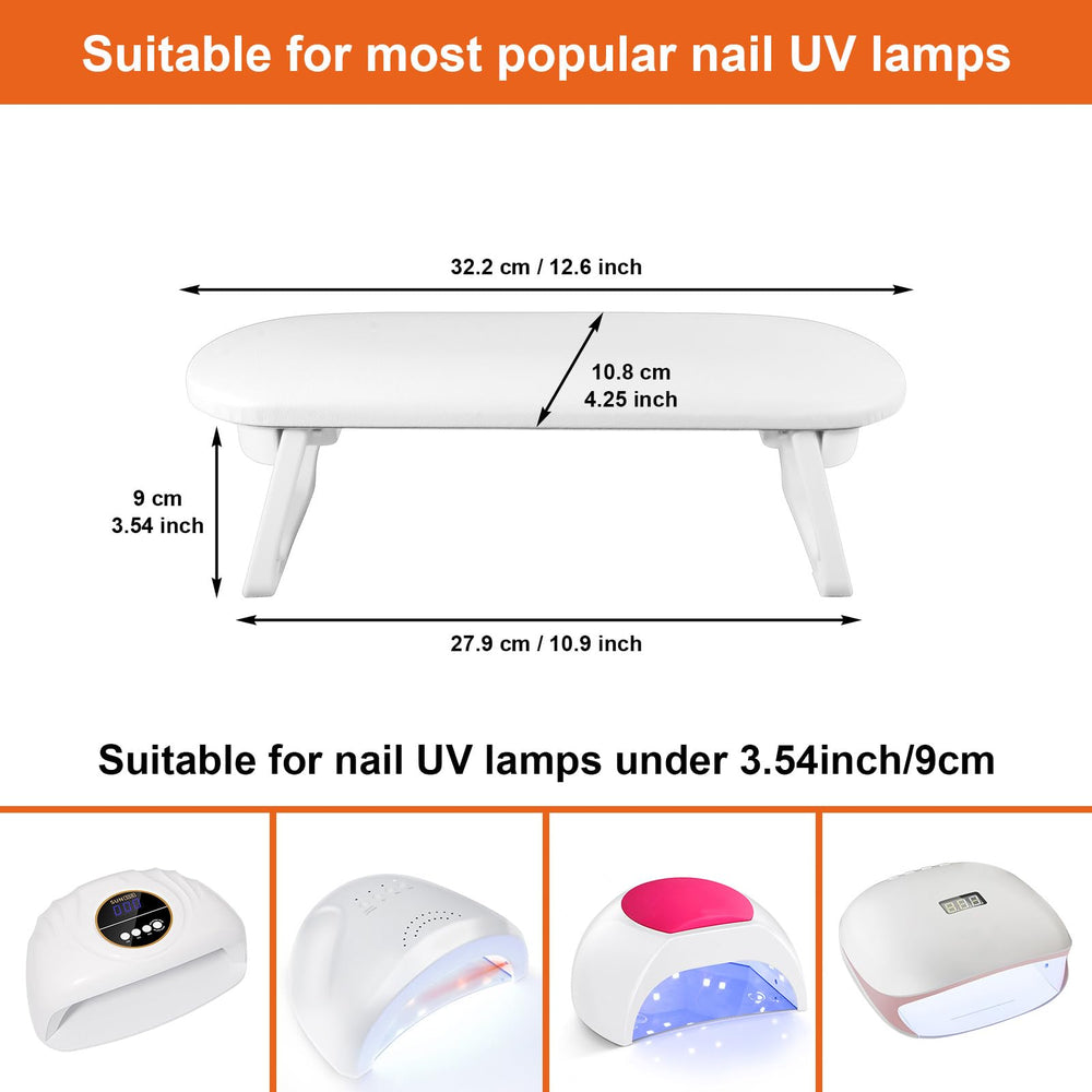 Diesisa nail arm rest dimensions fit most tables and UV lamps.