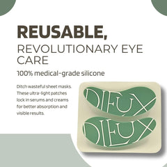 Dieux Forever Eye Mask patch-usage demonstrates serum absorption with skin-friendly design