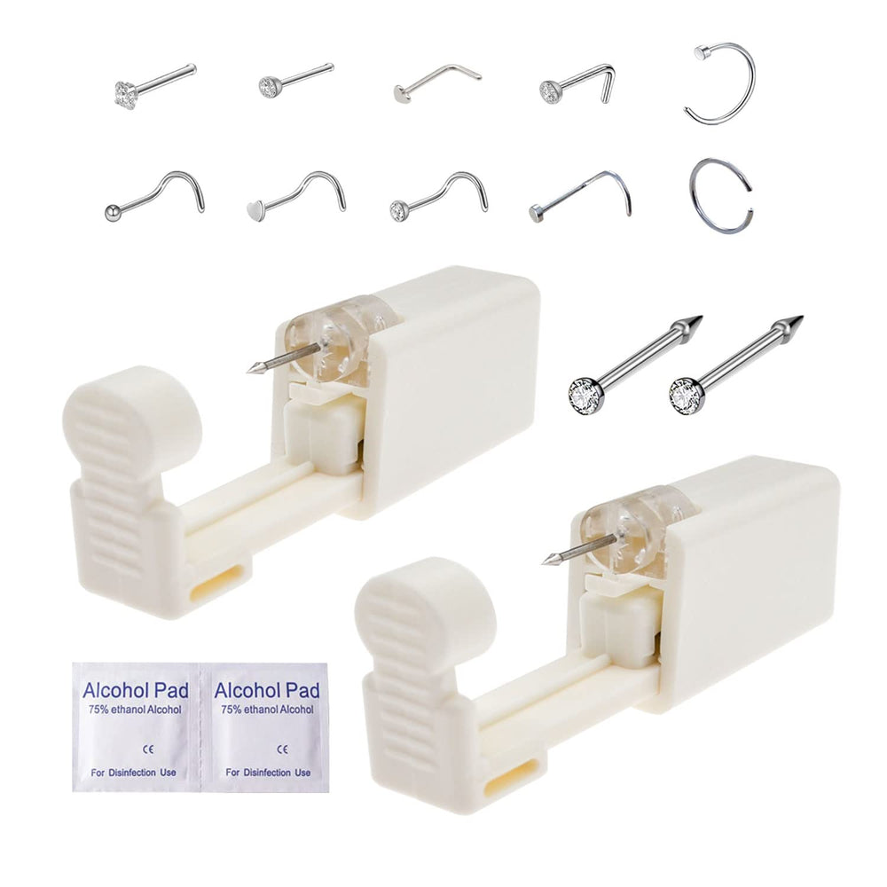 Kit DIEWEISIMI de perforación nasal con dos pistolas desechables.