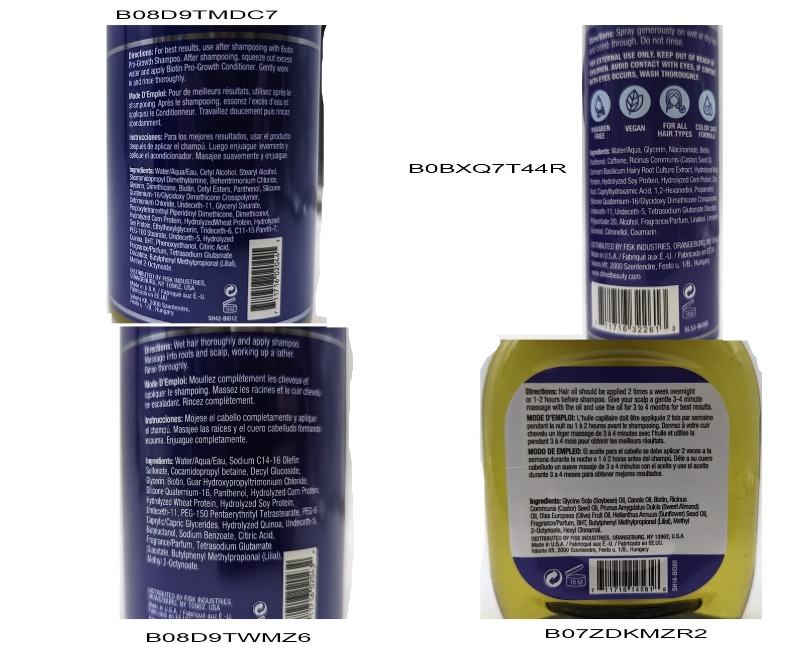 Difeel Biotin Regimen display kit arranged for home use