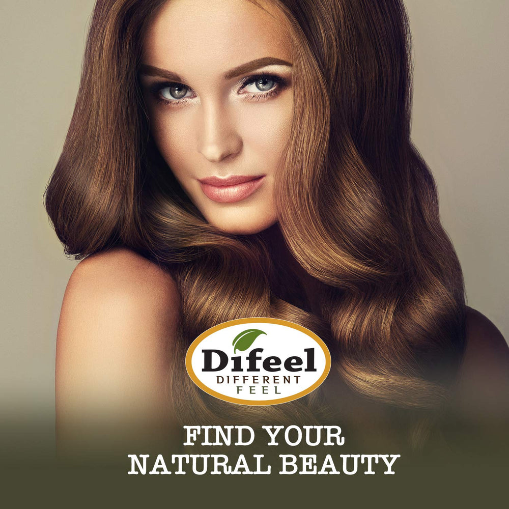 Difeel premium hair oil packaging highlights convenience and USA-made quality.