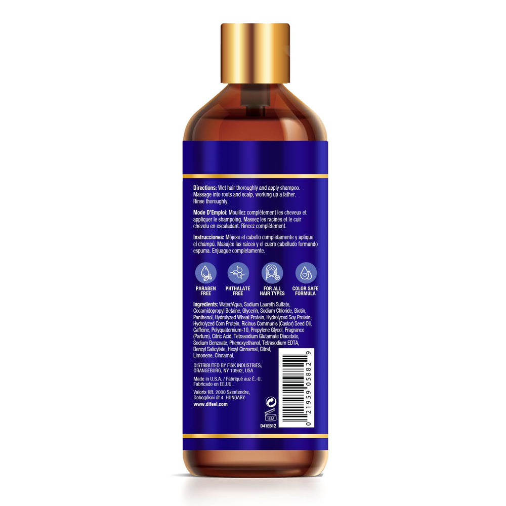 Difeel Pro-Growth Biotin Shampoo lather for softness and fuller look.