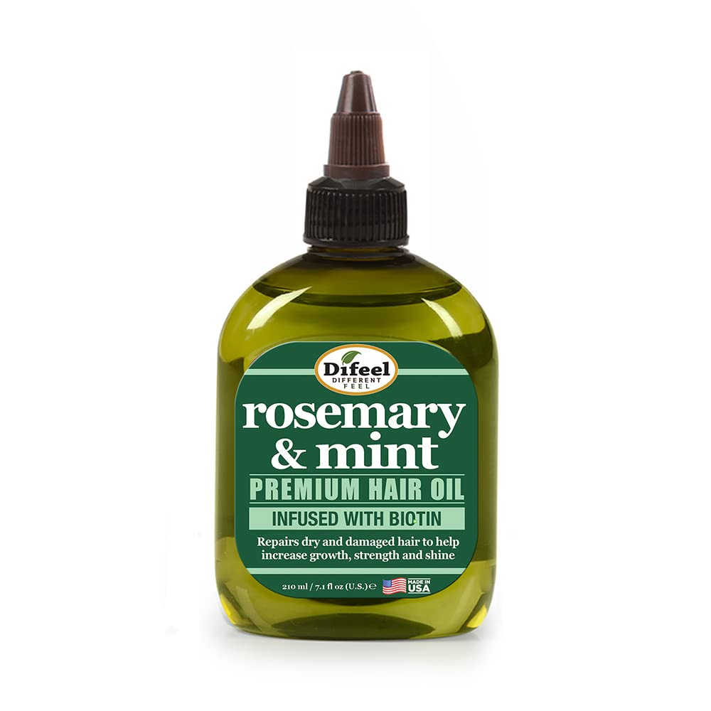 Difeel Rosemary Mint Hair Oil bottle with dropper for daily scalp nourishment.