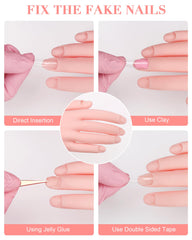 Difenni bendable nail art hand with movable base for easy setup.