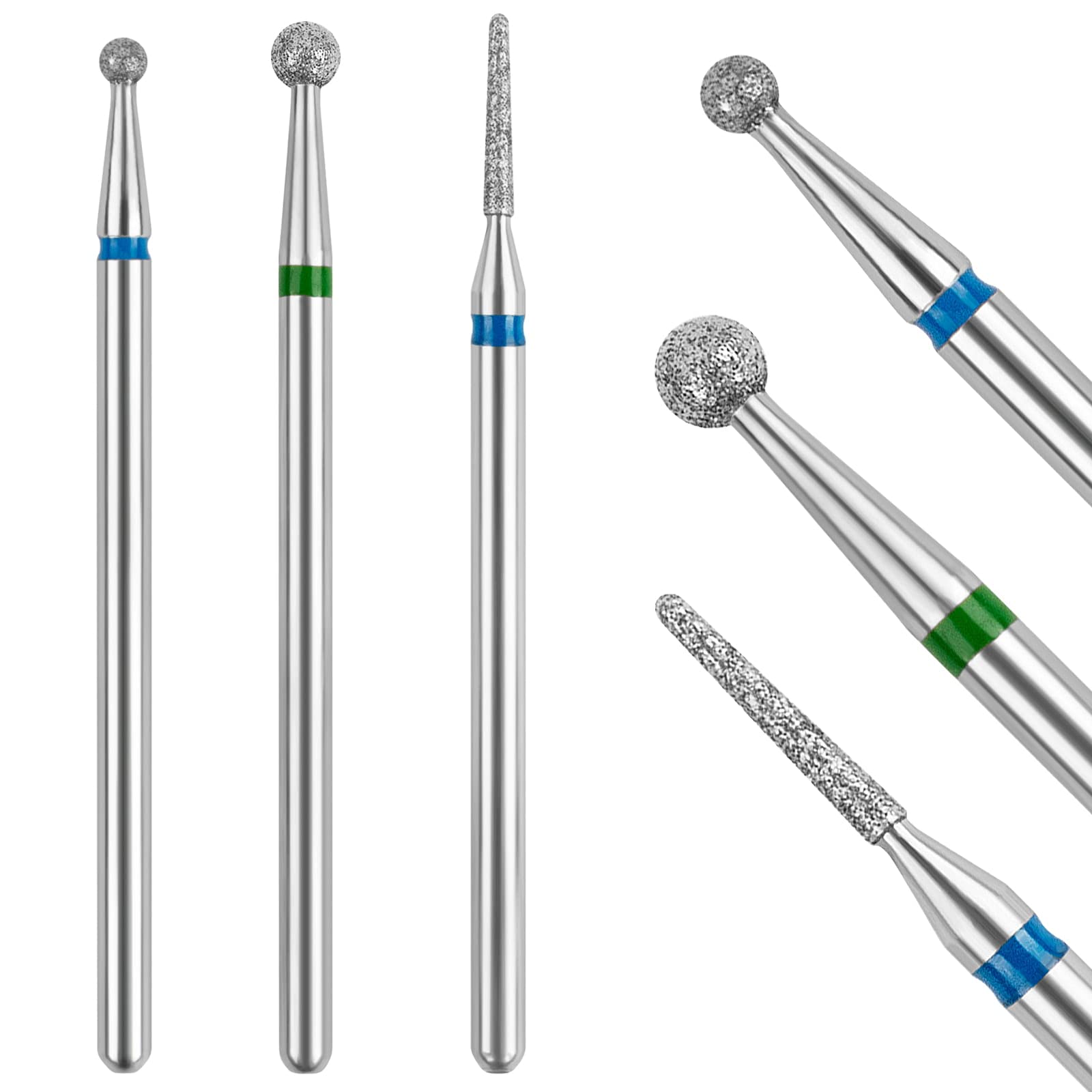 Difenni cuticle drill bit ball head 0.07 inch for precise cuticle removal.