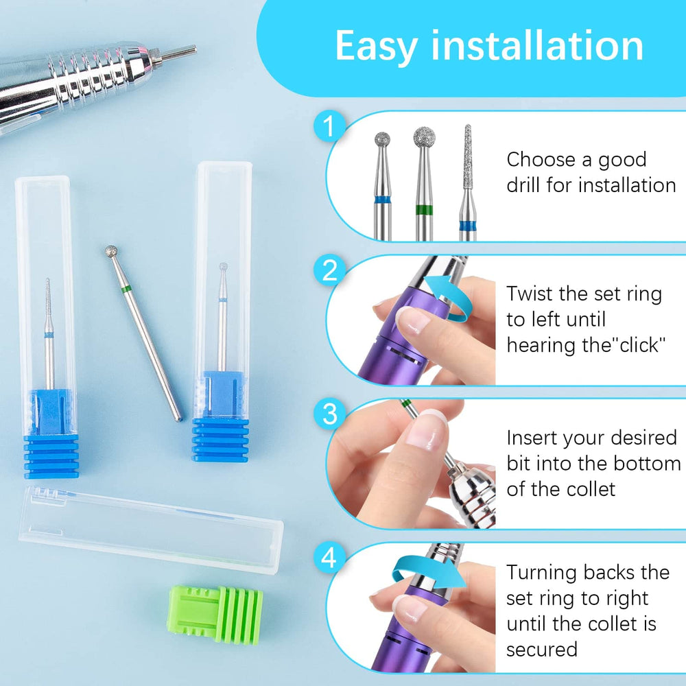 Difenni cuticle drill bit in use at a salon for efficient cuticle care.