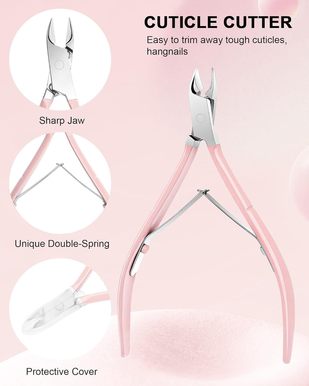 Difenni dual-end cuticle pusher with spoon shaped head for pushing back cuticles