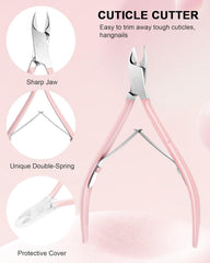 Difenni dual-end cuticle pusher with spoon shaped head for pushing back cuticles