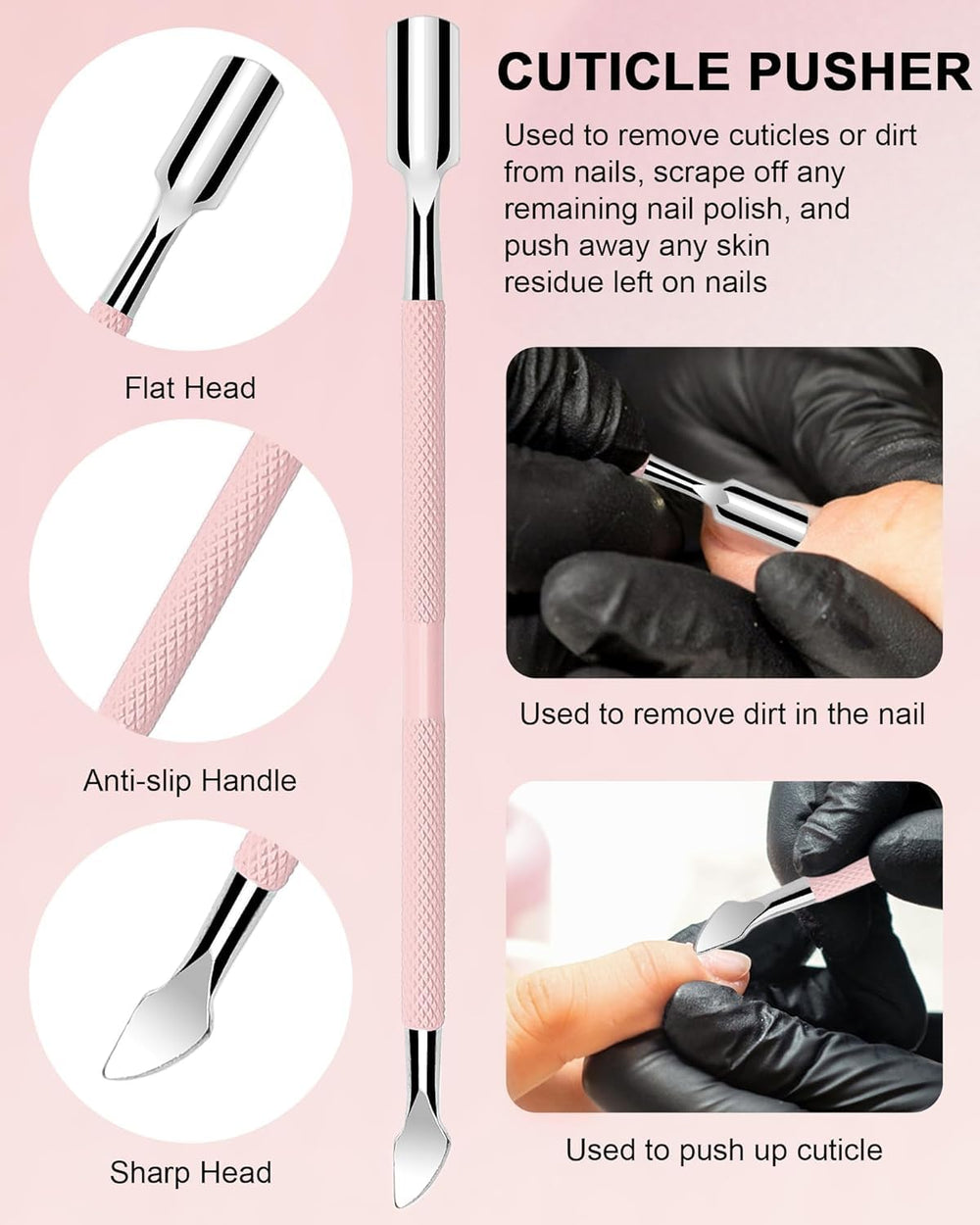 Difenni triangular cuticle scraper removes gel polish residue safely