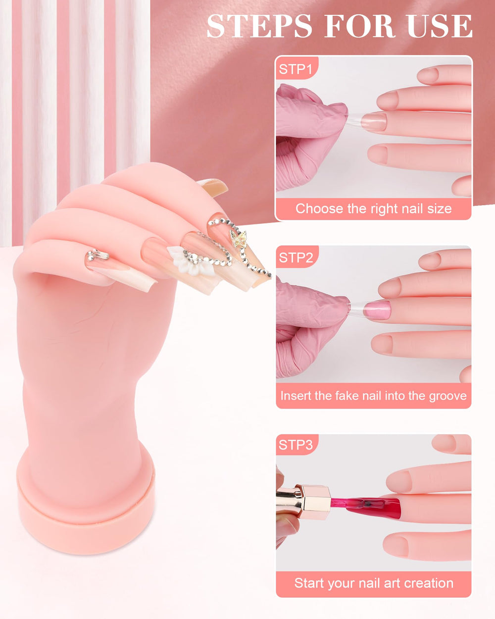 Difenni nail art base for practice to simulate real sessions.