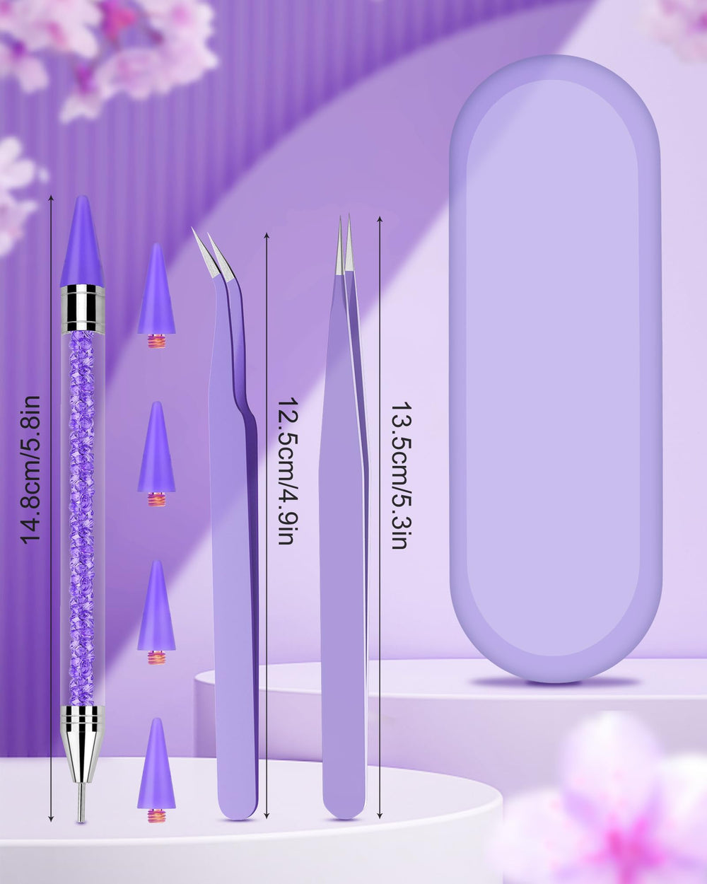 Difenni nail art placing with accurate rhinestone placement