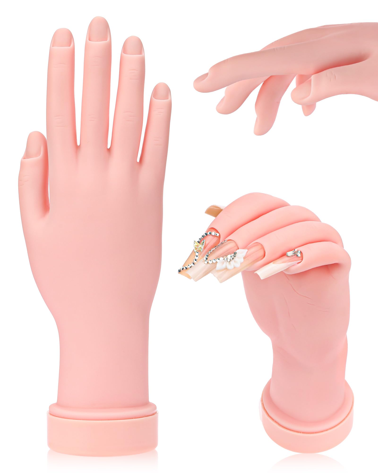 Difenni practice hand for acrylic nails with realistic proportions for practice.