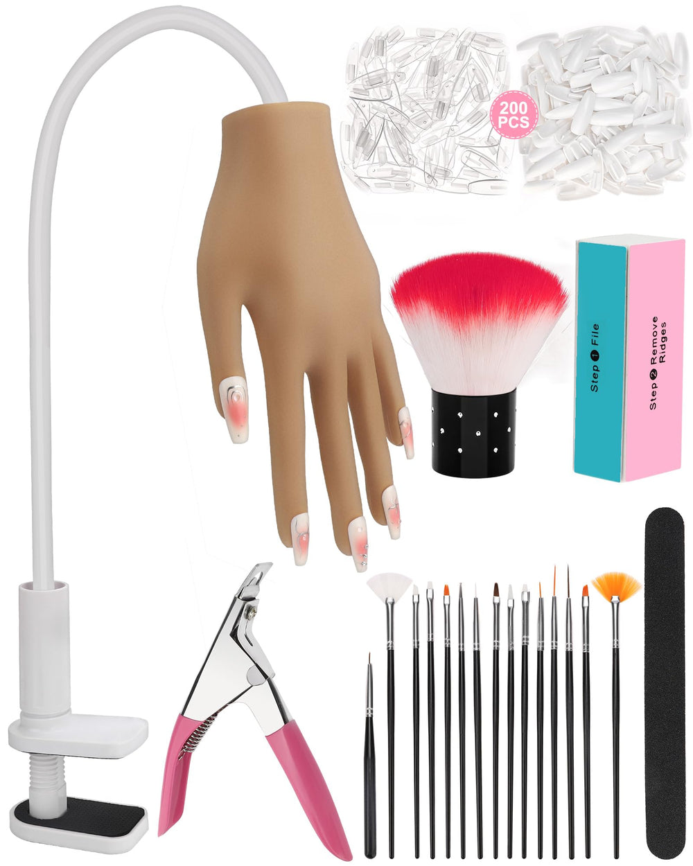 Difenni silicone practice hand with lifelike nails for realistic training.